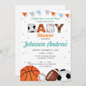 Persönliche einfache Sport All-Star Baby Dusche We Einladung (Vorne/Hinten)