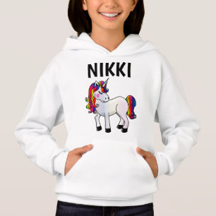 PERSÖNLICHE EINHORN-GEBURTSTAGS-T-SHIRTS FÜR MÄDCH HOODIE