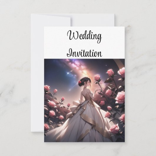 Persönliche Einladung für Hochzeiten Elegante Cust (Vorderseite)