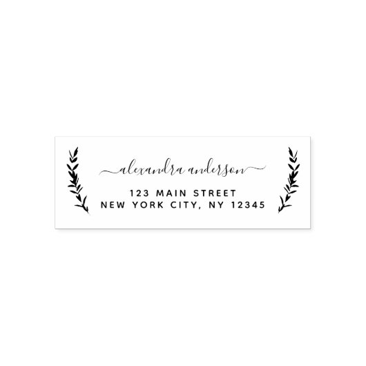 Persönliche elegante botanische Rücksendeadresse Permastempel (Design)