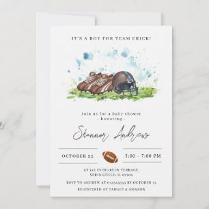 Persönliche elegante Football American Baby Shower Einladung