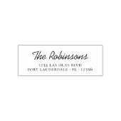 Persönliche elegante Script-Business-Rücksendeadre Permastempel (Design)