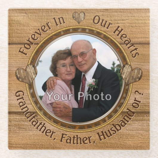 Persönliche Erinnerungsgeschenke für den Verlust v Glasuntersetzer (Vorderseite)