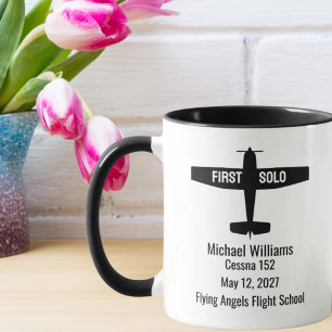 Persönliche Erstflug-Erinnerung für Flugschüler Tasse