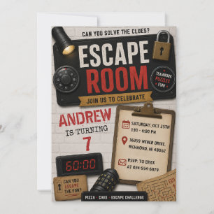 Persönliche Escape Room Puzzle Geburtstagsfeier Einladung