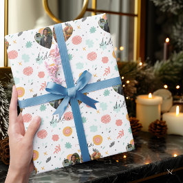 Persönliche Feier mit Fotos und Namen Geschenkpapier