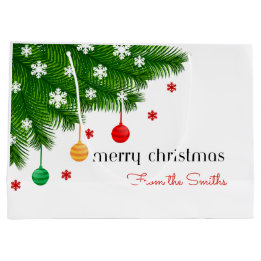 Persönliche Festliche Tanne & Ornamente Große Geschenktüte