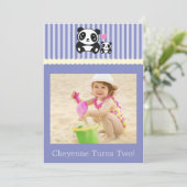 Persönliche Foto-Panda-Geburtstags-Einladung - Einladung (Stehend Vorderseite)