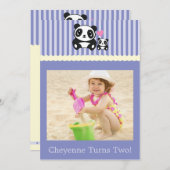 Persönliche Foto-Panda-Geburtstags-Einladung - Einladung (Vorne/Hinten)