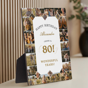 Persönliche Fotocollage zum 80. Geburtstag Fotoplatte
