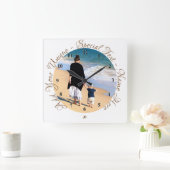 Persönliche Fotouhr mit benutzerdefiniertem Text Quadratische Wanduhr (Zuhause)