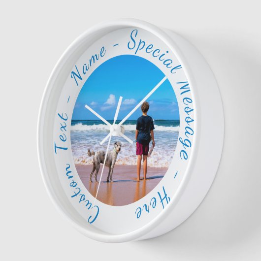 Persönliche Fotouhr mit benutzerdefiniertem Text Uhr (Winkel)