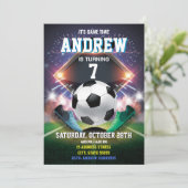 Persönliche Fußball-Birthday druckbare Einladung (Stehend Vorderseite)