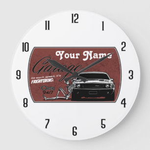 persönliche Garage mit Challenger Große Wanduhr