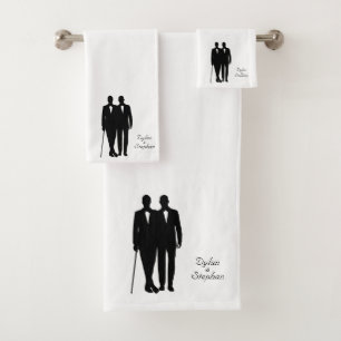 Persönliche Gay-Hochzeiten mit Namen Badhandtuch Set