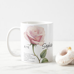 Persönliche Geburtsmonats-Juni-Blume, Kaffeetasse