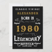 Persönliche Geburtstag Fügen Sie Ihren Namen 1980 Einladung (Vorderseite)
