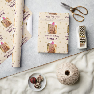 Persönliche Geburtstags-Geschenkverpackung mit Fot Geschenkpapier