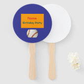 Persönliche Geburtstagsfeier Baseball Blau Fächer (Vorne und Hinten)