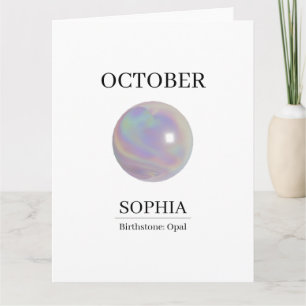 Persönliche Geburtstagskarte Oktober Opal Karte