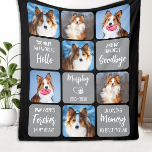 Persönliche Gedenkstätte 7 Bilder Collage Hund Fleecedecke