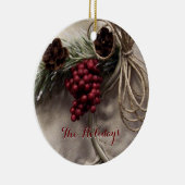Persönliche Gestaltung der Berries und Pinecones Keramik Ornament (Rechts)