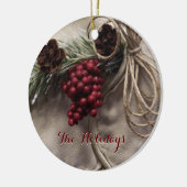 Persönliche Gestaltung der Berries und Pinecones Keramik Ornament (Links)