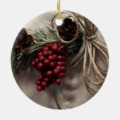 Persönliche Gestaltung der Berries und Pinecones Keramik Ornament (Hinten)