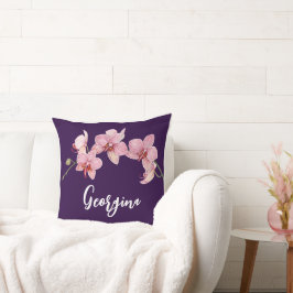 Persönliche Gestaltung der Blume Watercolor Pink M Kissen