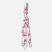 Persönliche Gestaltung der Blume Watercolor Pink M Krawatte (Vorderseite)