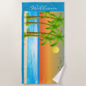 Persönliche Gestaltung der Küstenlandschaft Vögel  Strandtuch (Vorderseite)