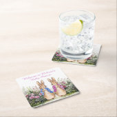 Persönliche Gestaltung der Peter- und Flopsy-Babyd Rechteckiger Pappuntersetzer (Vor Ort)