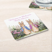 Persönliche Gestaltung der Peter- und Flopsy-Babyd Rechteckiger Pappuntersetzer (angewinkelt)