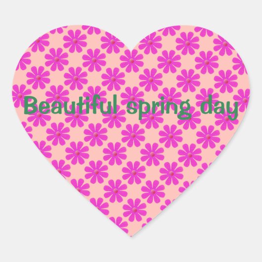 Persönliche Gestaltung der Rosa Frühlingsstimmung  Herz-Aufkleber (Vorderseite)