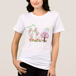 Persönliche Gestaltung der sonnigen Lilien Eichhör Tri-Blend Shirt