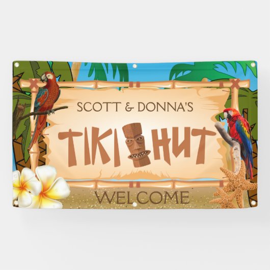 Persönliche Gestaltung der Tiki Hütte im Paradies Banner (Horizontal)