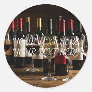 Persönliche Gestaltung der Weinprobe Party Flasche Runder Aufkleber