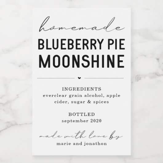 Persönliche Gestaltung des hausgemachten Blueberry Weinetikett (Einzelnes Label)