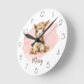 Persönliche Gestaltung des Kinderzimmer Llama Girl Runde Wanduhr (Winkel)
