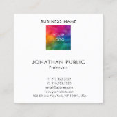 Persönliche Gestaltung des Logos für Unternehmen h Quadratische Visitenkarte (Rückseite)