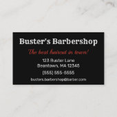 Persönliche Gestaltung des Schwarz-Rot-Barber-Logo Visitenkarte (Rückseite)