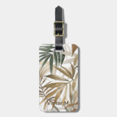 Persönliche Gestaltung des tropischen Leaf Holzkoh Gepäckanhänger (Vorderseite vertikal)