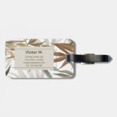 Persönliche Gestaltung des tropischen Leaf Holzkoh Gepäckanhänger (Rückseite horizontal)