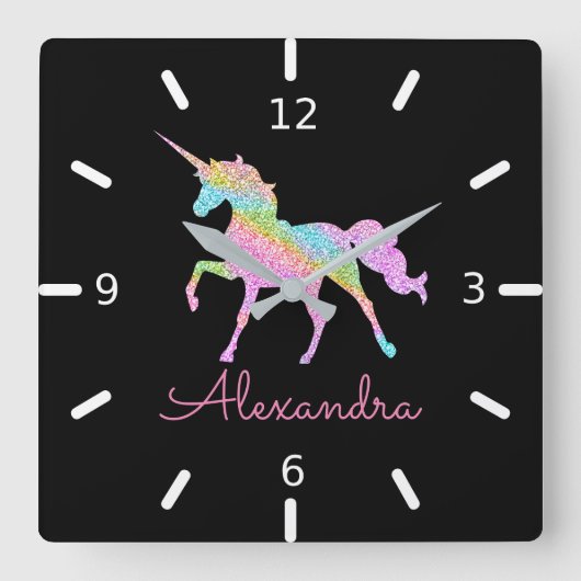 Persönliche Gestaltung Ihres eigenen farbenfrohen Quadratische Wanduhr (Vorderseite)