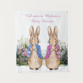 Persönliche Gestaltung Peter und Flopsy Baby Dusch Wandteppich