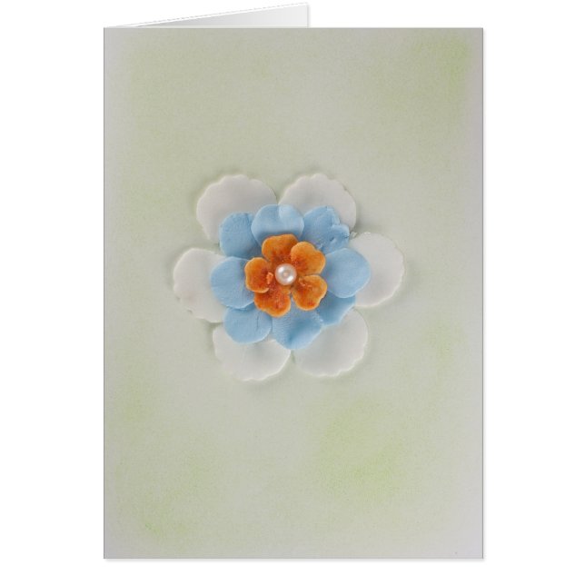 Persönliche Gestaltung Schöne Blume in Weiß, Blau, (Vorne)