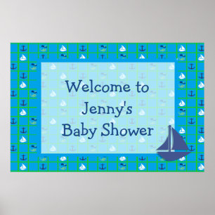 Persönliche Gestaltung von Nautical Sailboats Baby Poster