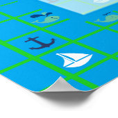 Persönliche Gestaltung von Nautical Sailboats Baby Poster (Ecke)