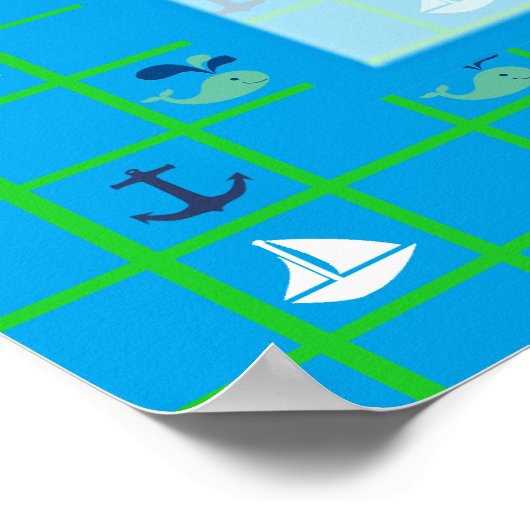 Persönliche Gestaltung von Nautical Sailboats Baby Poster (Ecke)