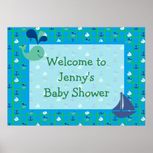 Persönliche Gestaltung von Nautical Sailboats Baby Poster